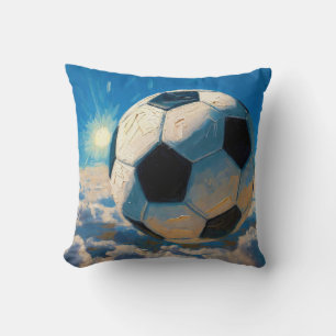Flygande fotbolls Boll Konst (Oljemålning nr 5) Kudde