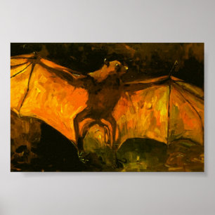 Flygande Fox Van Gogh Fine Art Paintfärgning Poster