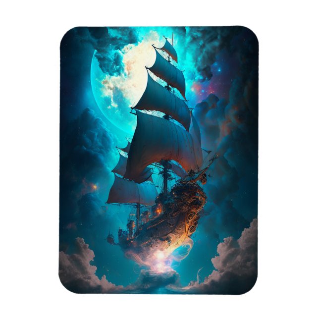 Flygande Frakt Fantasy Art Magnet (Vertikal)