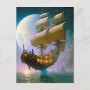 Flygande Frakt Fantasy Art Vykort