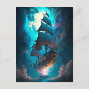 Flygande Frakt Fantasy Art Vykort