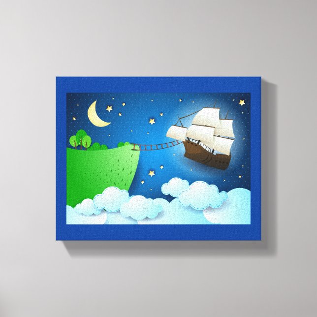 Flygande frakt vid landning canvastryck (Framsida)