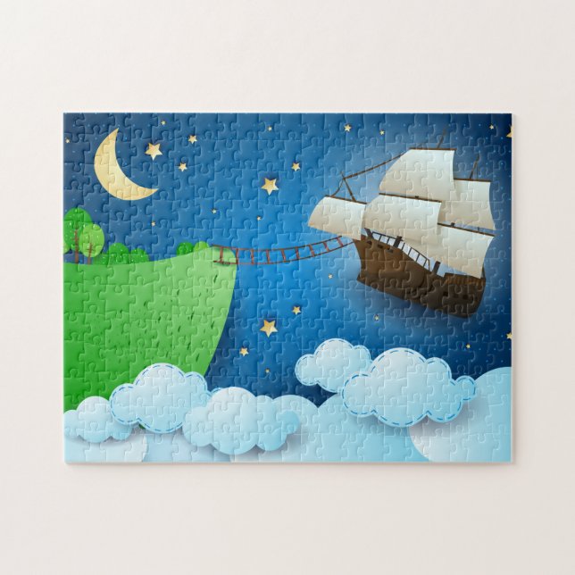 Flygande frakt vid landning pussel (Horisontell)