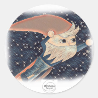 Flygande Gnome Stickers Runt Klistermärke