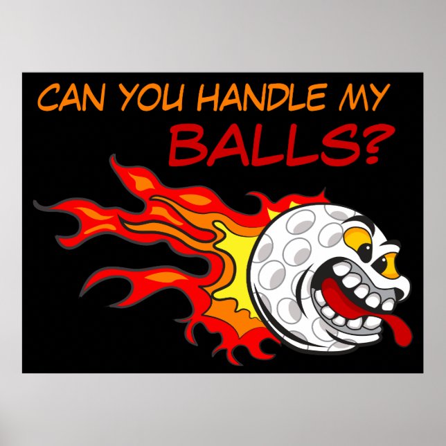 Flygande Golf Boll i Flames med en funny offert Poster (Framsidan)