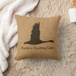 Flygande Goose Hunting Cabin Dekorativ kudde