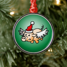 Flygande gris jul julgransprydnad metall