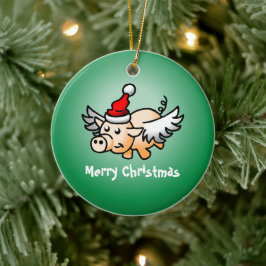 Flygande gris jul keramisk dekoration