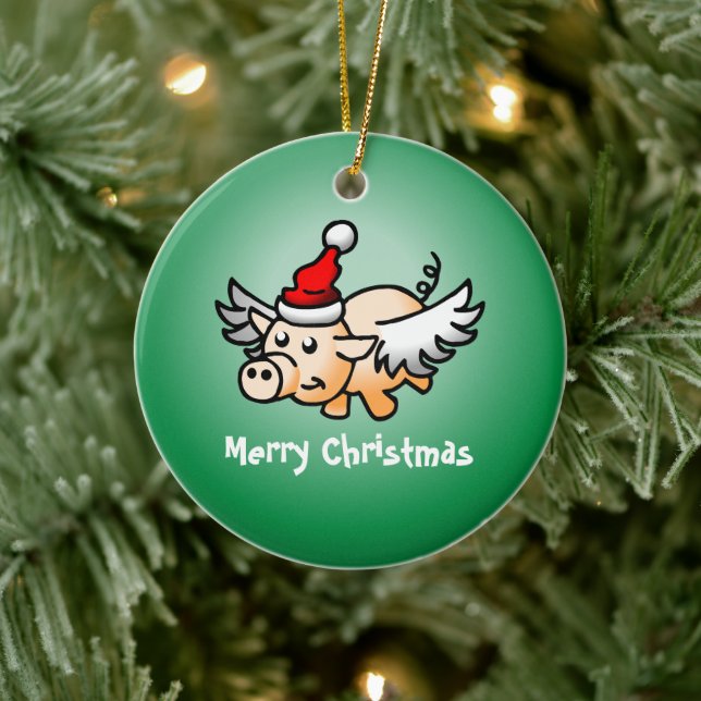 Flygande gris jul keramisk dekoration (Träd)