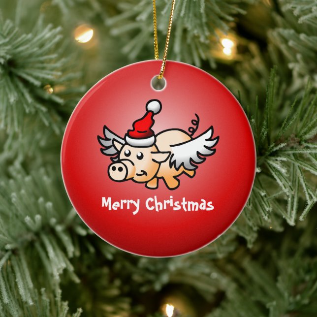 Flygande gris jul keramisk dekoration (Träd)