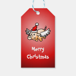 Flygande Gris Julpresentkort Presentetikett