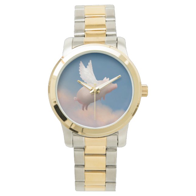 flygande gris-klocka armbandsur (Framsida)