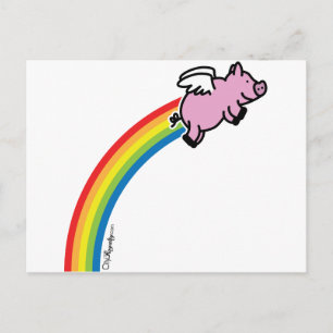 Flygande Gris Rainbow Vykort