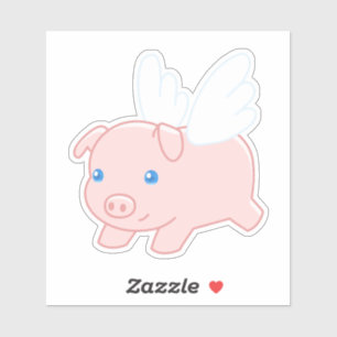 Flygande Gris - Stort gris med Vingar Klistermärken