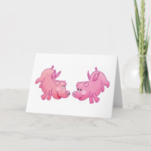 Flygande grisar i kärlek! kort