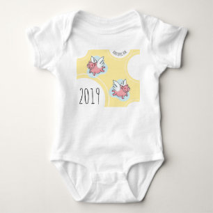 Flygande Grisar Nyfödd bebis, född 2019 i Bodykost T Shirt