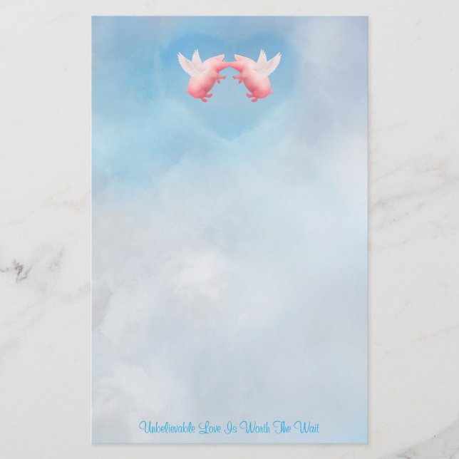 Flygande Grisar-otrolig Kärlek-stationär Brevpapper (Framsida)