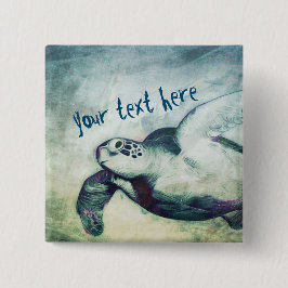 Flygande Grönt Sea Turtle | Knappstift Knapp