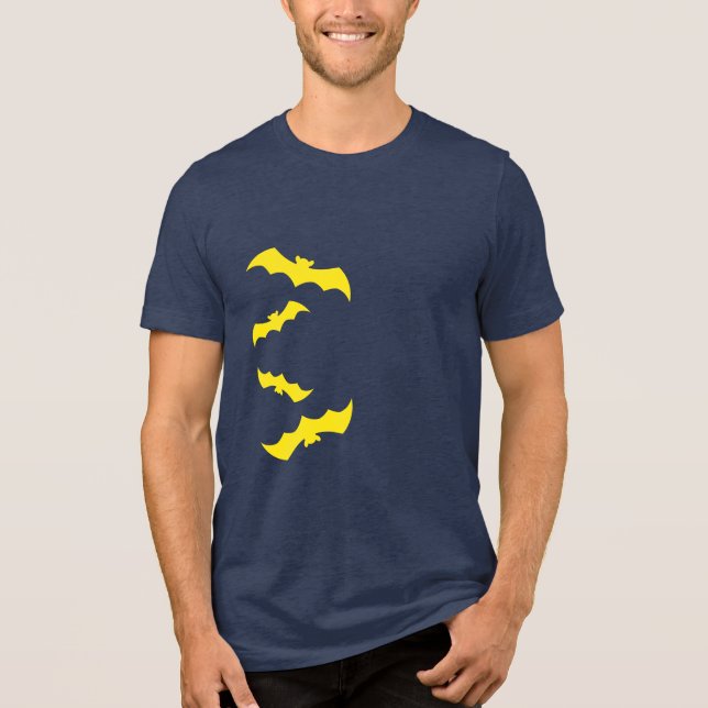 Flygande gula halloweenfladdermöss t shirt (Framsida)