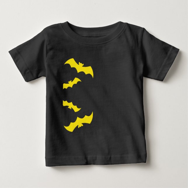 Flygande gula halloweenfladdermöss t shirt (Framsida)