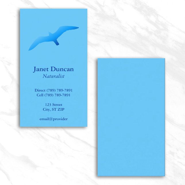 Flygande Gull Himmelblå Visitkort (Flying Gull Business Card)