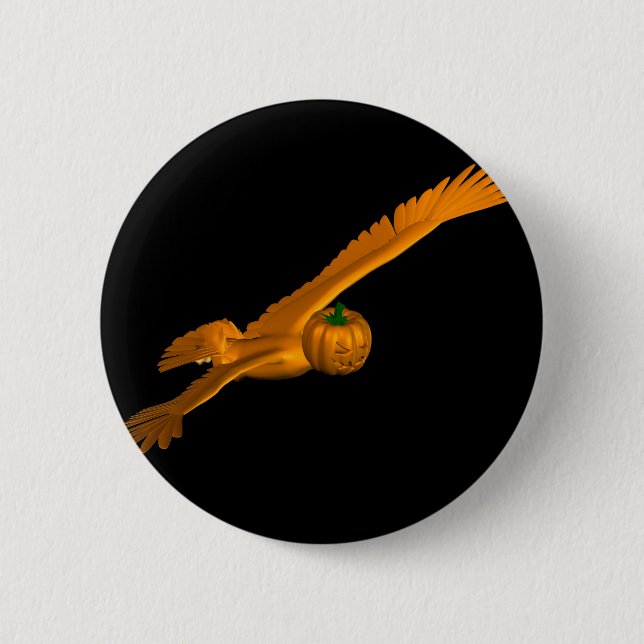 Flygande Halloween Eagle Knapp (Framsida)