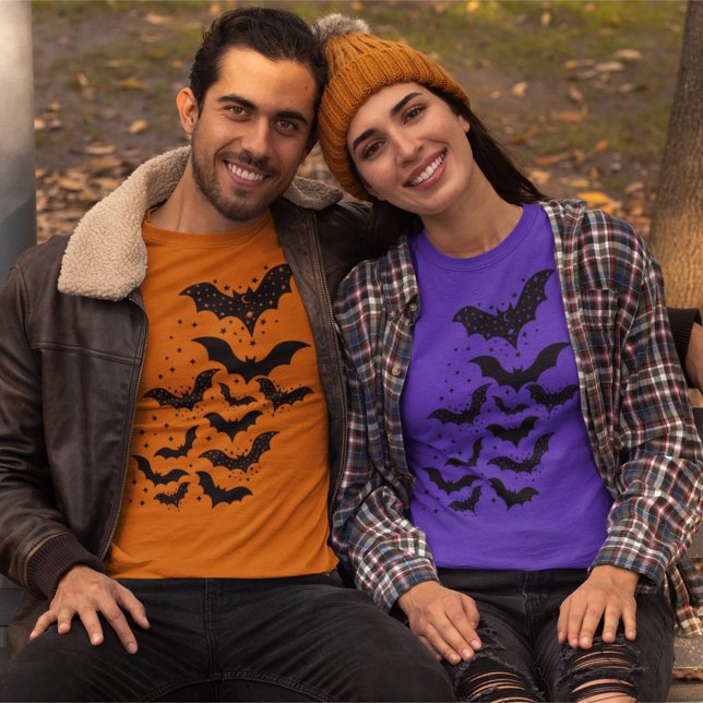Flygande Halloween Galaxy Fladdermus och Stars T Shirt (Skapare uppladdad)