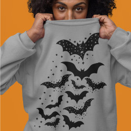 Flygande Halloween Galaxy Fladdermus och Stars T Shirt