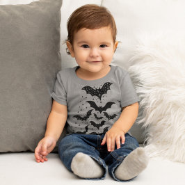 Flygande Halloween Galaxy Fladdermus och Stars T Shirt