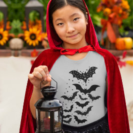Flygande Halloween Galaxy Fladdermus och Stars T Shirt