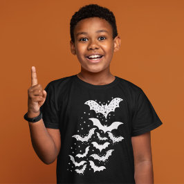 Flygande Halloween Galaxy White Fladdermus och Sta T Shirt