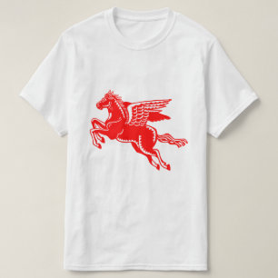 Flygande häst - Röd och vit T-Shirt