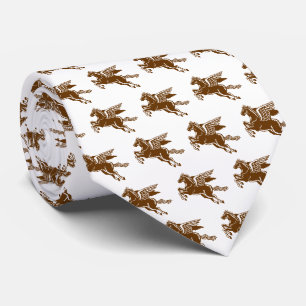 Flygande häst - Walnut Brown & White på White Slips