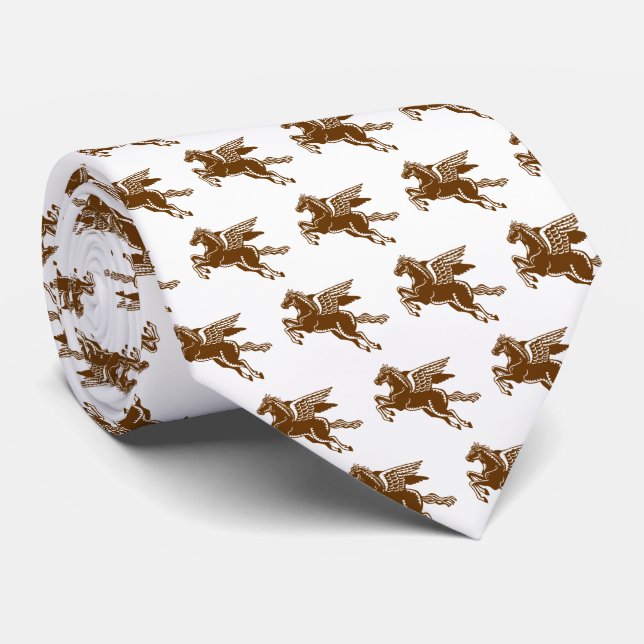 Flygande häst - Walnut Brown & White på White Slips (Rullad)