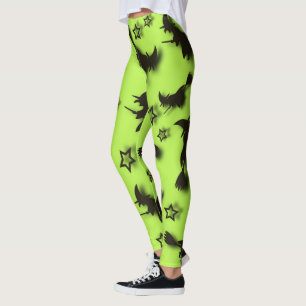 Flygande häxa bland stjärnor på Halloween-natten 3 Leggings