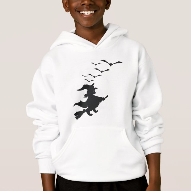 Flygande häxa med fladdermöss t shirt (Framsida)