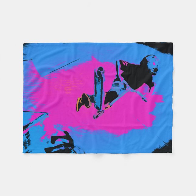 Flygande High Luft Stunt Scooter Fleece Blanket (Framsidan (Horisontell))