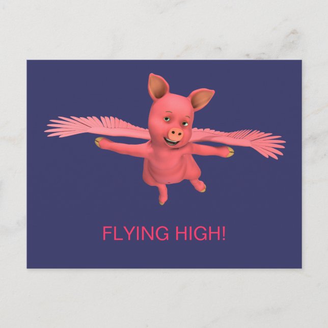 Flygande högland Gris Vykort (Framsida)