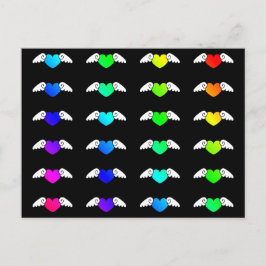 Flygande hörn Färga regnbåge Färg Kärlek Hearts Vykort