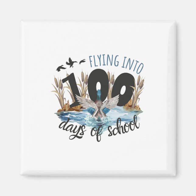 Flygande i 100 dagar med skoljakt i Anka 100 dagar Magnet (Framsidan)