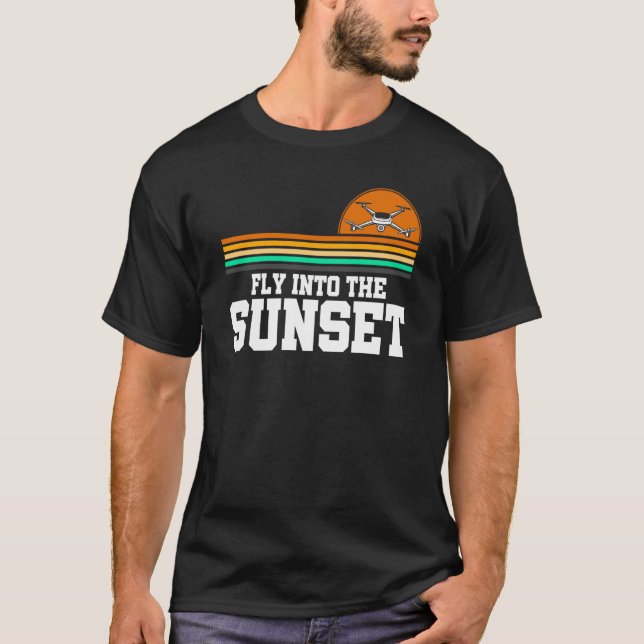Flygande i Sunset-drakonen som flyger från Rc-kvad T Shirt (Framsida)