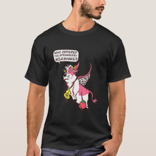 Flygande jordgubbstam Cow I jordgubbsbär Milkshake T Shirt