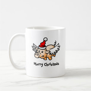 Flygande julgris på klassisk mugg