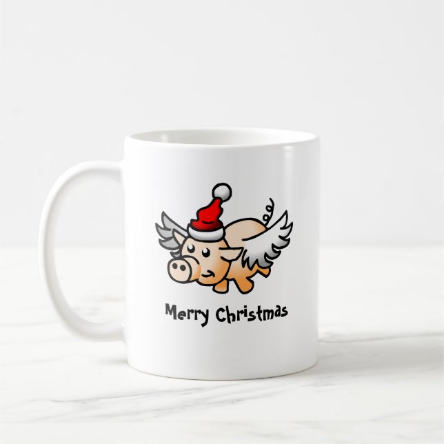Flygande julgris på klassisk mugg (Vänster)