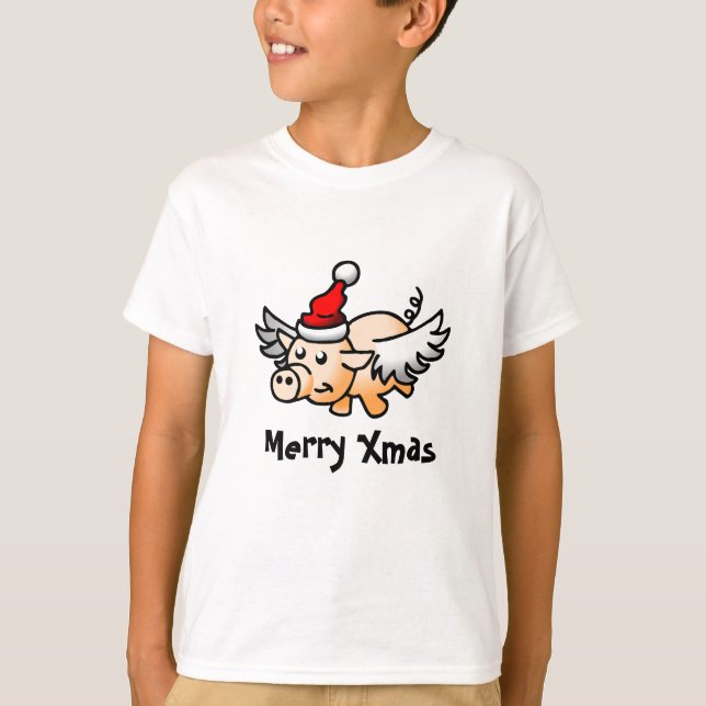 Flygande julgris t shirt (Framsida)