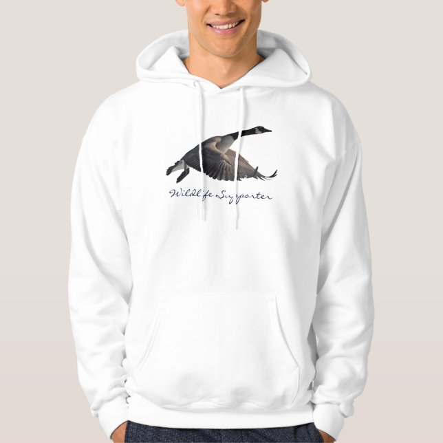 Flygande Kanada Goose Wildlife Supporter Hoodie (Framsida)