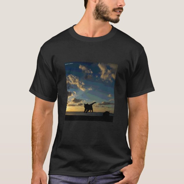 flygande katt siluett_001 t shirt (Framsida)