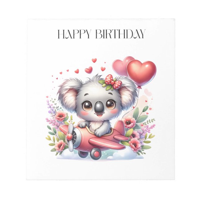 Flygande Koala Födelsedag Anteckningsblock (Framsida)