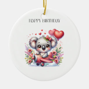 Flygande Koala Födelsedag Julgransprydnad Keramik