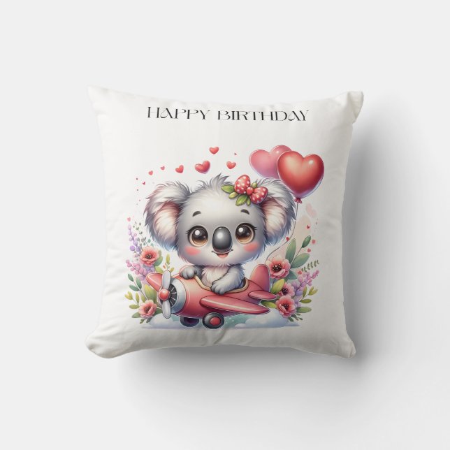 Flygande Koala Födelsedag Kudde (Framsida)